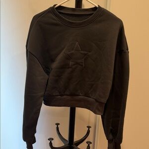 Black Star Embroidered Women's Sweatshirt